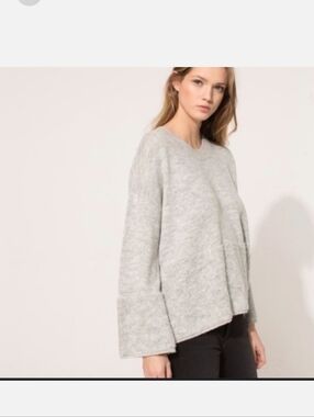 Sita Murt Cozy Women's Light Gray PulloverWool Alpaca Sweater